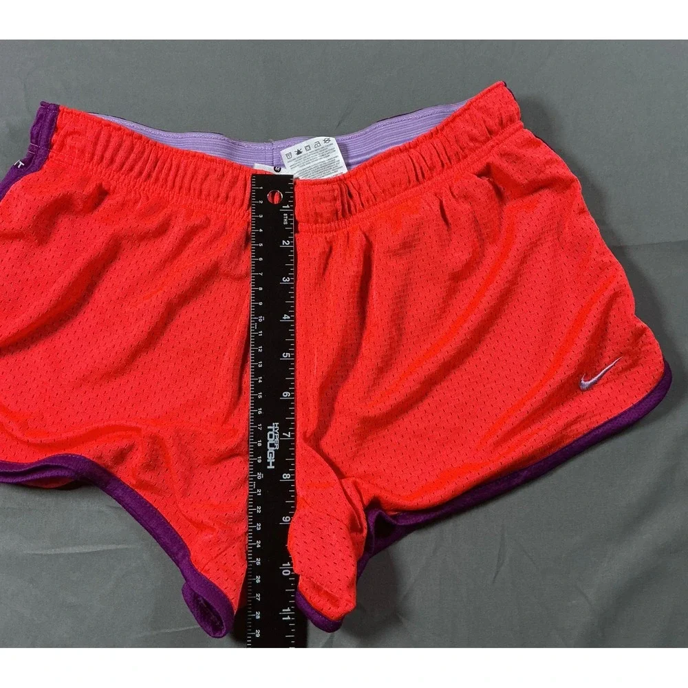 Nike Dri-FIT Womens Red Purple Mesh Running Shorts Size M Athletic Gym Workout